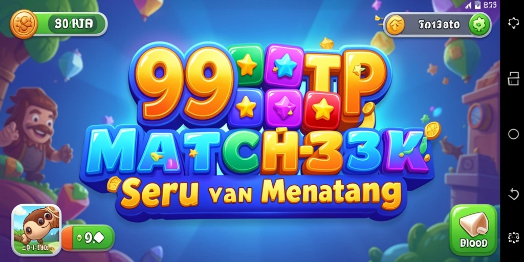 Tangkapan layar gameplay 99RTP yang menunjukkan kombinasi elemen Match-3.
