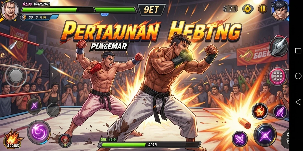 Gameplay seru di 9ET dengan aksi pertarungan yang menegangkan.