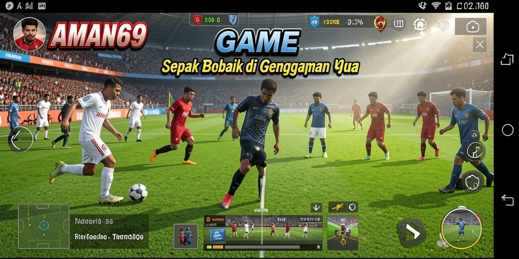 Tampilan gameplay AMAN69 yang menegangkan dan seru dalam pertandingan sepak bola.