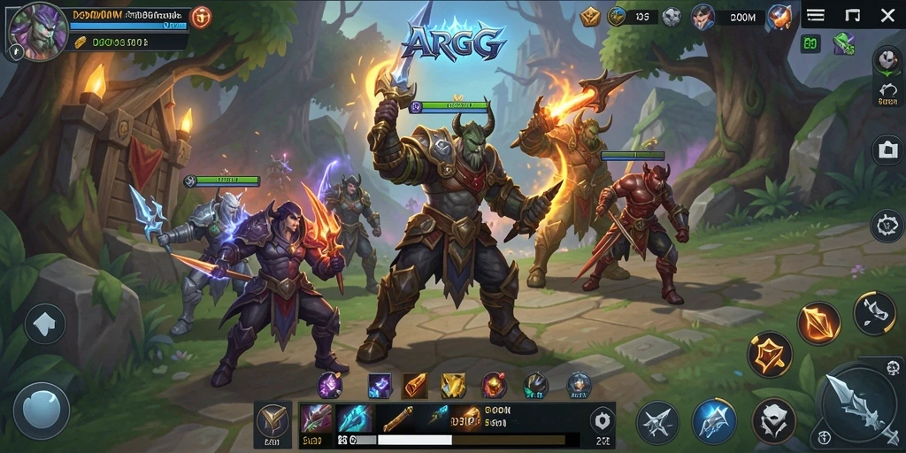 Tampilan gameplay D200M yang menegangkan di dunia ARPG.