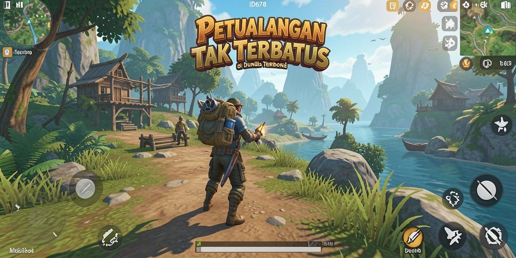 Tampilan gameplay ID678 yang menakjubkan di dunia terbuka.
