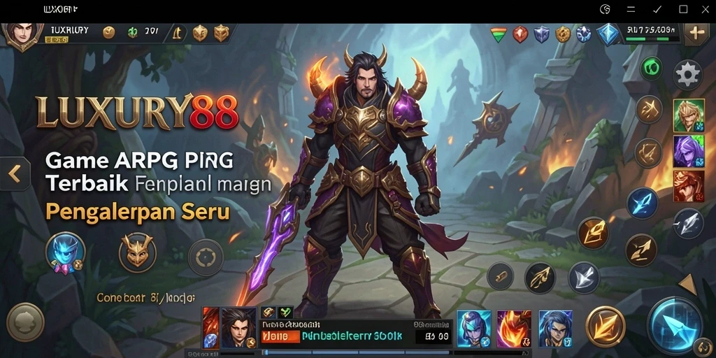 Screenshot gameplay <strong>LUXURY88</strong> menampilkan aksi seru dalam pertempuran ARPG.