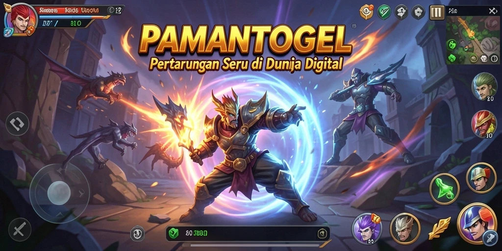 Screenshot pertarungan seru di PAMANTOGEL dengan karakter yang beraksi.