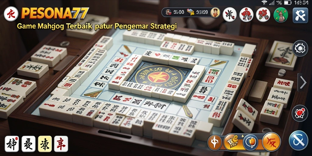 Tampilan gameplay menarik dari PESONA77 saat bermain Mahjong.