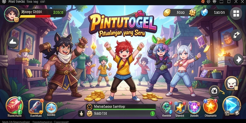 Tampilan gameplay PINTUTOGEL yang mendebarkan dan colorful.