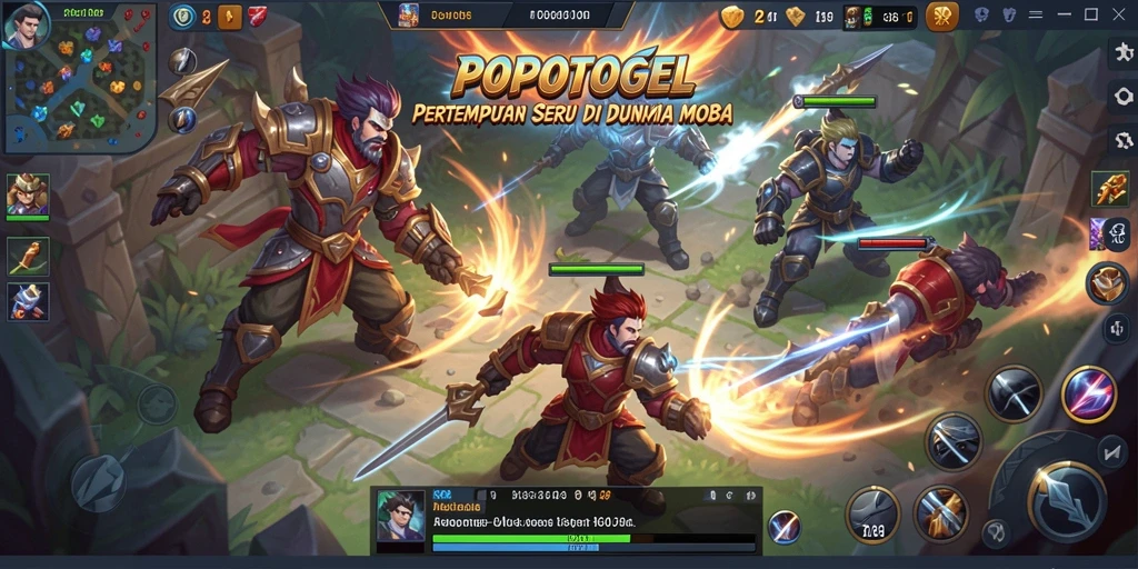 Tampilan gameplay seru dalam pertempuran tim di POPOTOGEL.