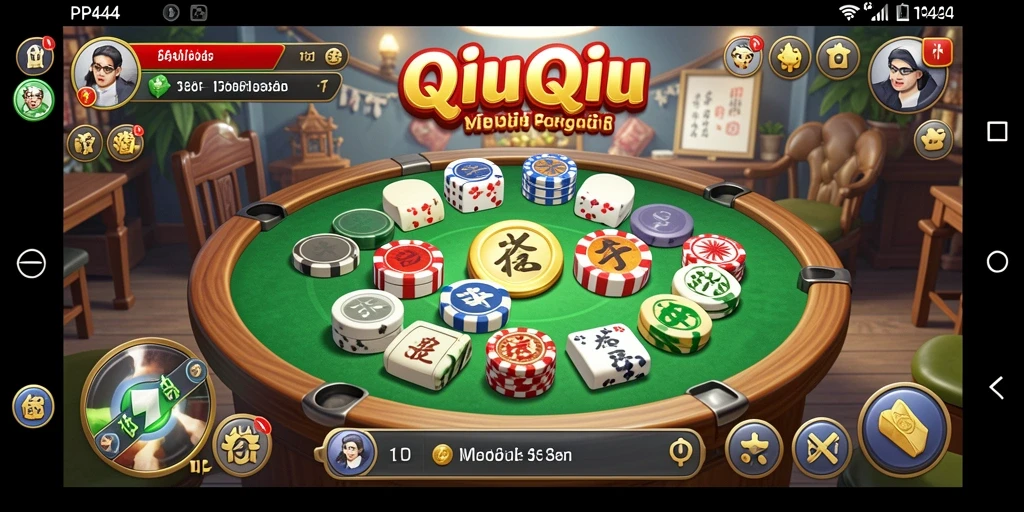 Screenshot menunjukkan gameplay QiuQiu yang seru dan menarik.