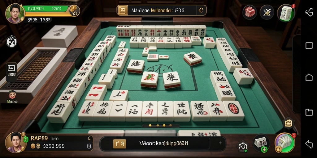 Screenshot utama RAP89 menampilkan gameplay Mahjong yang menarik.