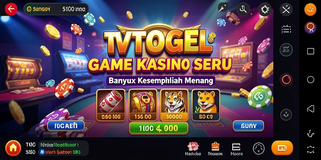Tampilan permainan Kasino yang menarik dalam screenshot utama TVTOGEL.